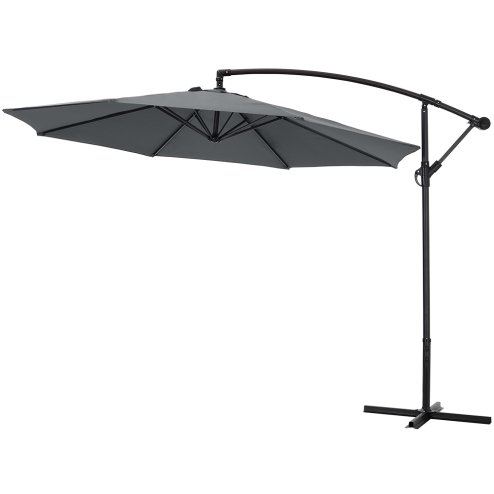 Living and Home 3M Large Banana Cantilever Patio Parasol for Outdoor Sunshade and Rain with Cross Base
