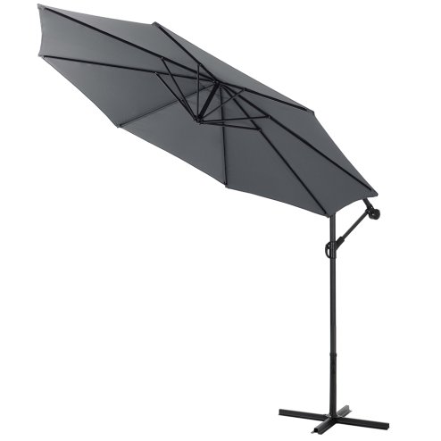 Living and Home 3M Large Banana Cantilever Patio Parasol for Outdoor Sunshade and Rain with a Cross base and a Square Base