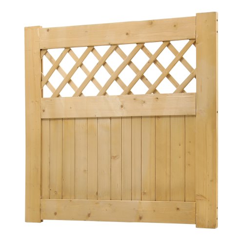 Living and Home 90x90cm Rhombus Garden Wood Fence Gate in Natural Color