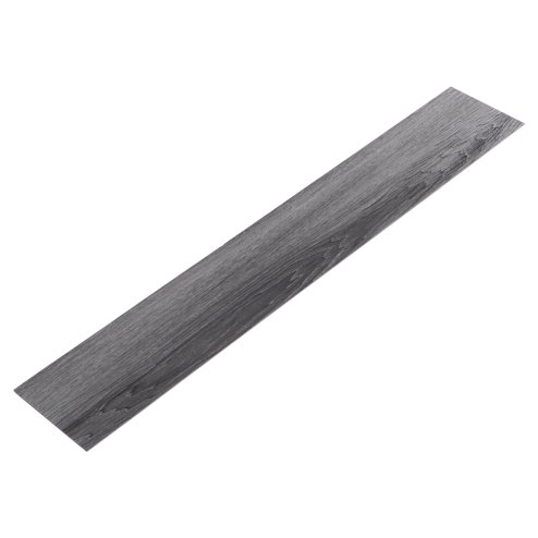 Living and Home 36pcs Rustic Lifelike Wood Grain Self-adhesive PVC Flooring, Dark Grey