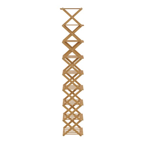 Living and Home 9-Tier Bamboo Folding Shoe Rack