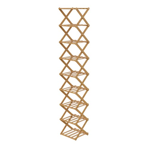 Living and Home 9-Tier Bamboo Folding Shoe Rack