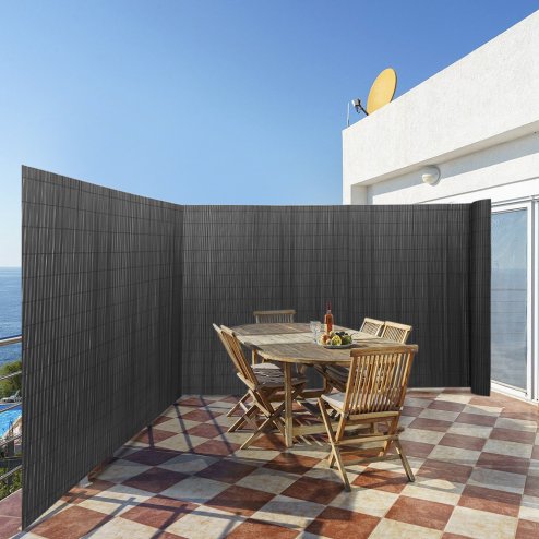 Living and Home 300x180cm PVC Garden Fence Privacy Screening Fence Protective Screen in Dark Grey