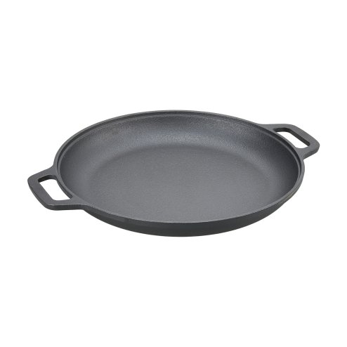 Living and Home 33cm Pre-Seasoned Round Dual-Handle Cast Iron Grill Pan