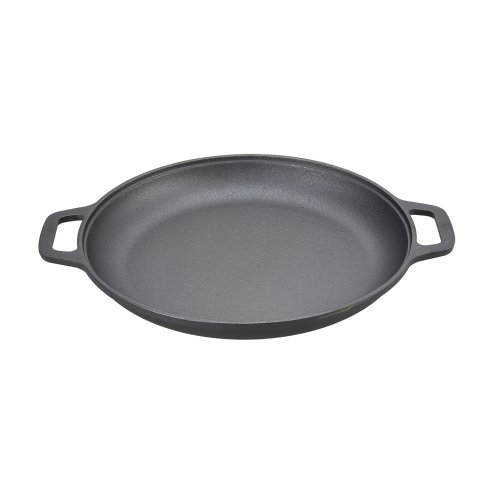 Living and Home 33cm Pre-Seasoned Round Dual-Handle Cast Iron Grill Pan