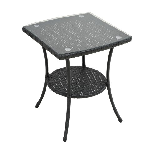 Living and Home 3-Piece PE Rattan Garden Furniture Bistro Set, Outdoor Patio Table And Chairs Set