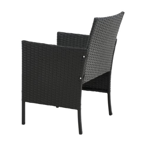 Living and Home 3-Piece PE Rattan Garden Furniture Bistro Set, Outdoor Patio Table And Chairs Set