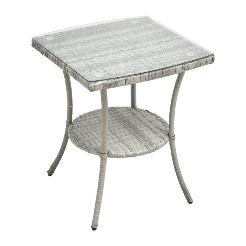 Living and Home 3-Piece PE Rattan Garden Furniture Bistro Set, Outdoor Patio Table and Chairs Set, Anti-tear, Anti-aging