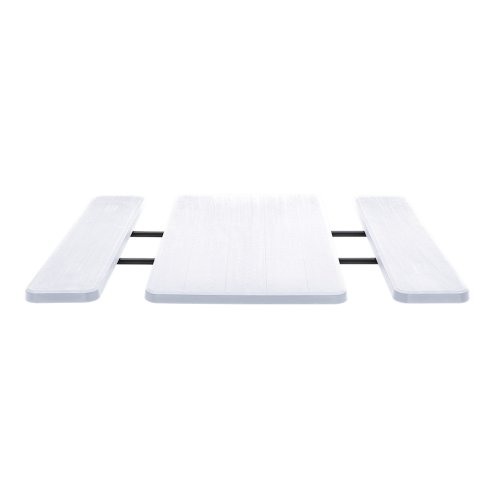 Living and Home White Foldable Picnic Table and Bench Set 151cm W x 136cm D x 73cm H