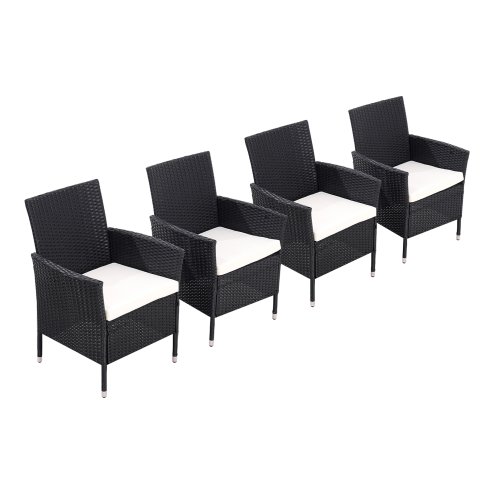 Living and Home Set of 4 Rattan Chairs Garden Furniture
