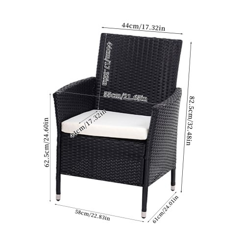 Living and Home Set of 4 Rattan Chairs Garden Furniture
