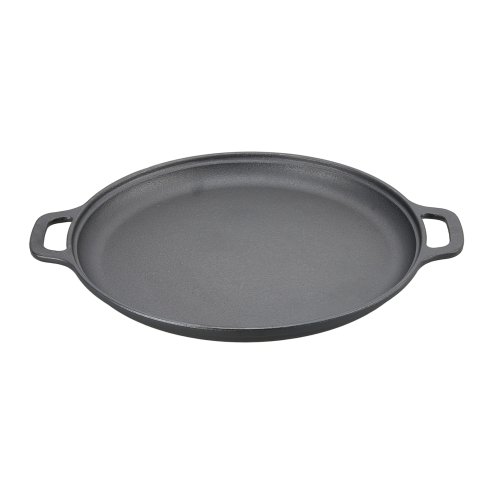 Living and Home 30cm Pre-Seasoned Round Dual-Handle Cast Iron Grill Pan