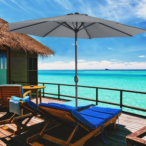 Living and Home 3M Large Rotating Patio Parasol for Outdoor Sunshade and Rain