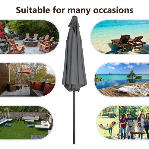Living and Home 3M Large Rotating Patio Parasol for Outdoor Sunshade and Rain