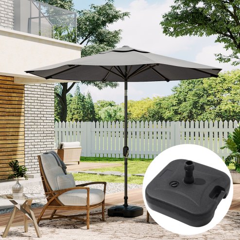 Living and Home 3M Large Rotating Patio Parasol for Outdoor Sunshade and Rain with Plastic Fillable Base