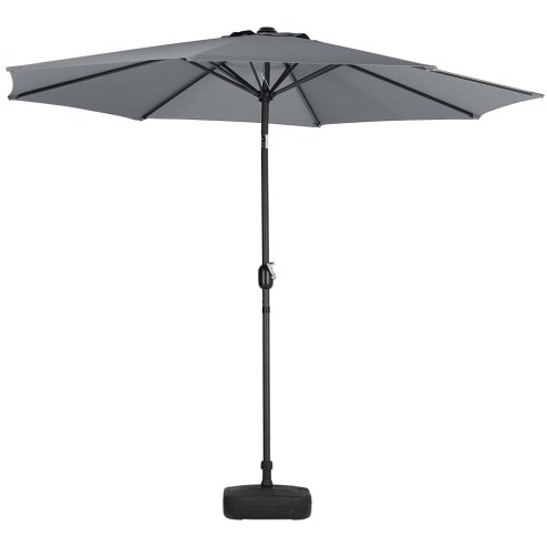 Black Rattan Patio Furniture Set + 3M Rotating Cantilever Parasol with Base Bundle