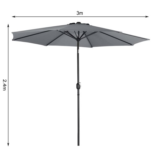 Black Rattan Patio Furniture Set + 3M Rotating Cantilever Parasol with Base Bundle