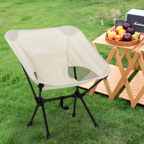 Living and Home Portable Folding Camping Chair  High Back Breathable Moon Chair with 600D Oxford & Mesh Image