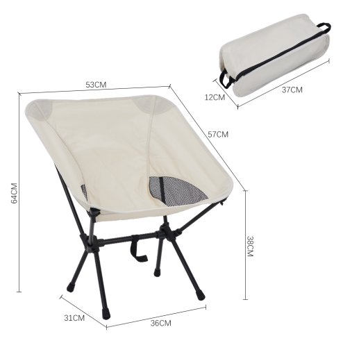 Living and Home Portable Folding Camping Chair  High Back Breathable Moon Chair with 600D Oxford & Mesh