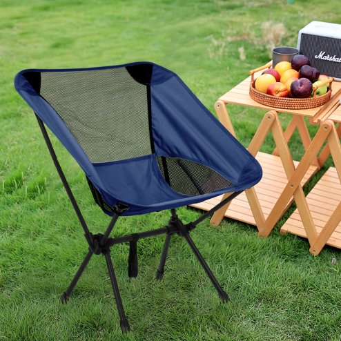 Living and Home Outdoor High-Back Moon Chair, Breathable Portable Folding Camping Chair Image