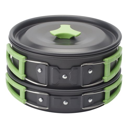 Living and Home 10Pcs Portable Camping Cookware Set, Lightweight Aluminum Alloy