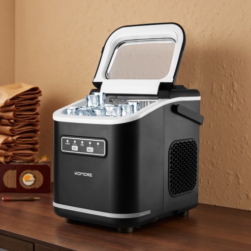 Living and Home 1.4L Water Tank Portable Ice Maker Machine with Handle, Ice Scoop
