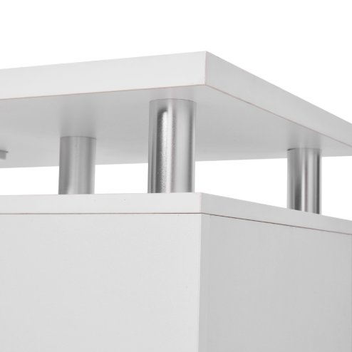 Living and Home White Manicure Table with Dust Collector and Wrist Cushion, 108 cm W x 45 cm D x 78 cm H