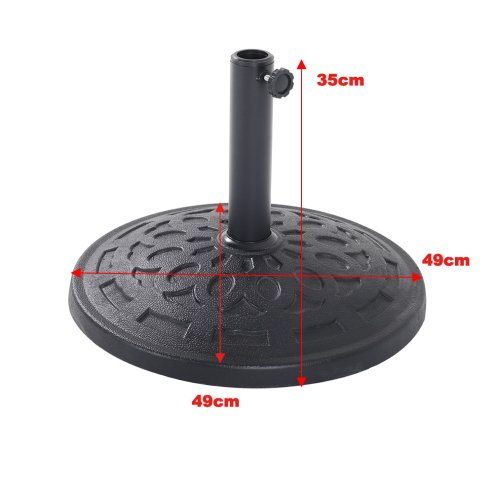 Living and Home 14KG Heavy Duty Round Resin Umbrella Base, Outdoor Patio Parasol Stand Fits 38mm Umbrella Poles