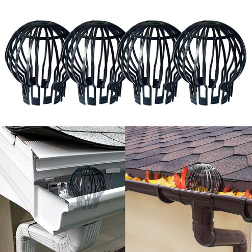 Living and Home Pack of 4 Plastic Gutter Downpipe Guards