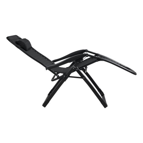 Living and Home Zero Gravity Outdoor Recliner with Seat Cushion & Headrest, Black