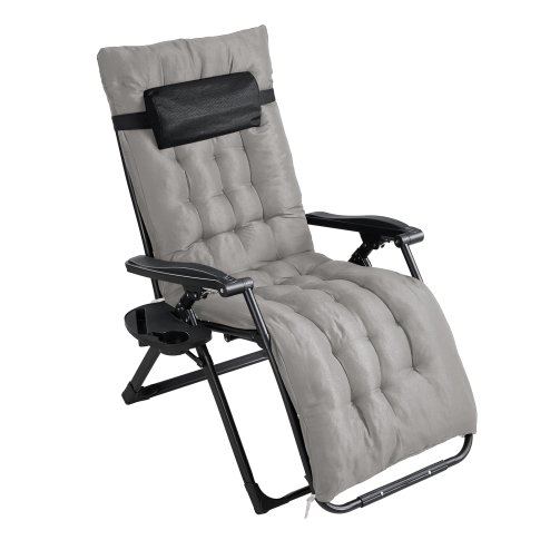 Living and Home Zero Gravity Outdoor Recliner with Seat Cushion & Headrest, Non-Slip Base Pads, 200kg Max Load, High-Quality Tear-Resistant Breathable Textilene Mesh