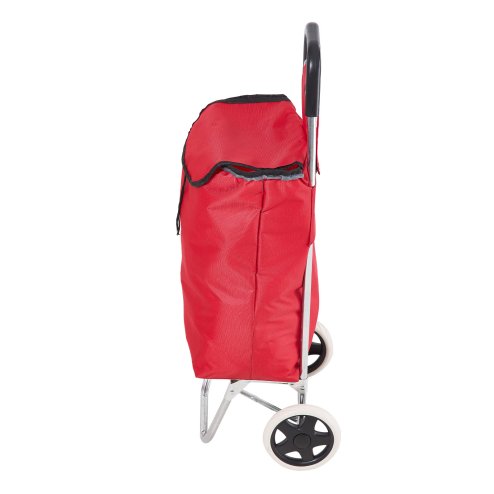 Living and Home Foldable Portable 2-Wheel Shopping Trolley, Red