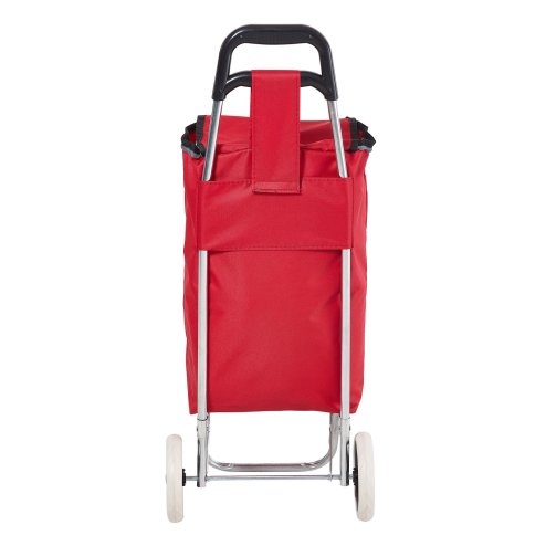 Living and Home Foldable Portable 2-Wheel Shopping Trolley, Red