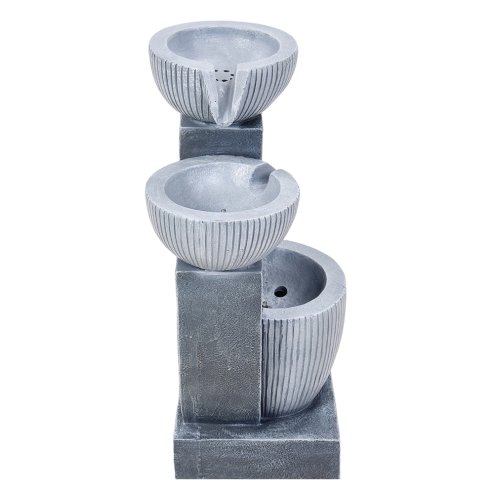 Living and Home 3-Tier Solar-Powered Water Fountain Outdoor Gardening Decor Water Feature with LED Lights