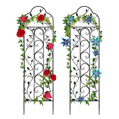 Living and Home 2Pcs Garden Trellis for Climbing Plants Black, 42cm W x 155.5cm D