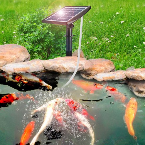 Living and Home Portable Solar Aerator with Dual Air Stones