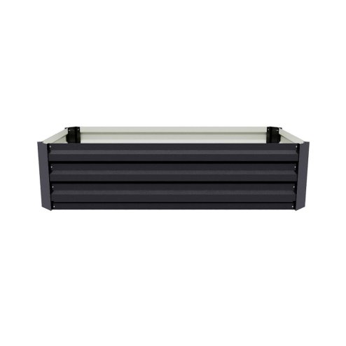 Living and Home Galvanised Steel Raised Garden Bed Rectangular Planter Box for Flowers, Herbs & Vegetables, 100cm W x 60cm D x 30cm H