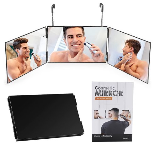 Living and Home 3-way Foldable Makeup Mirror with Telescoping Hooks