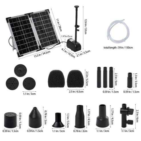 Living and Home 20W Outdoor Solar Fountain Pump Kit