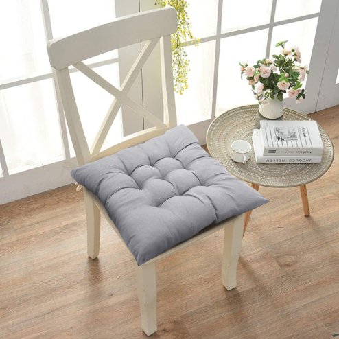 Living and Home 4Pcs Square Soft Thicken Tatami Seat Cushions, Grey