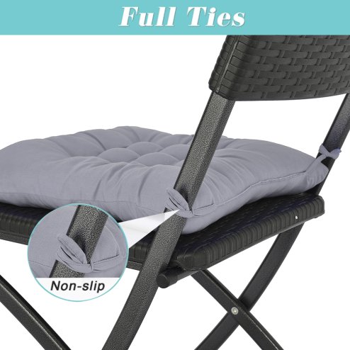 Living and Home 4Pcs Square Soft Thicken Tatami Seat Cushions, Grey