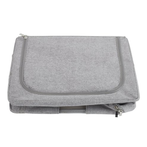 Living and Home 100L Metal Frame Fabric Storage Box with Windows, Grey