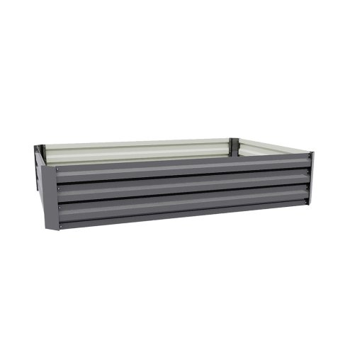 Living and Home 120cm W x 90cm D x 30cm H Galvanised Steel Raised Garden Bed Rectangular Planter Raised Bed, Grey