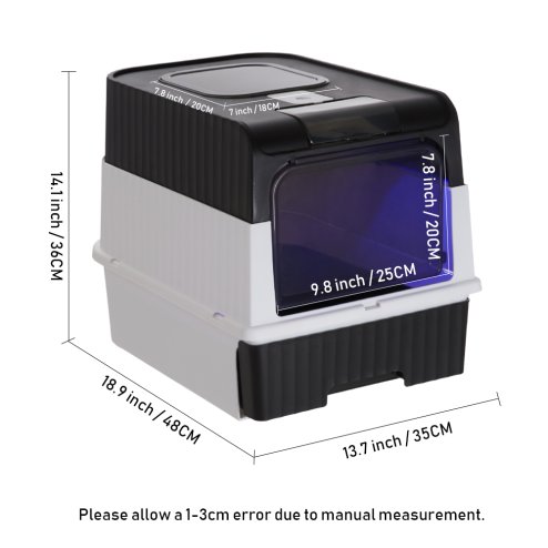 Living and Home Large Enclosed Cat Litter Box with Disinfection Light