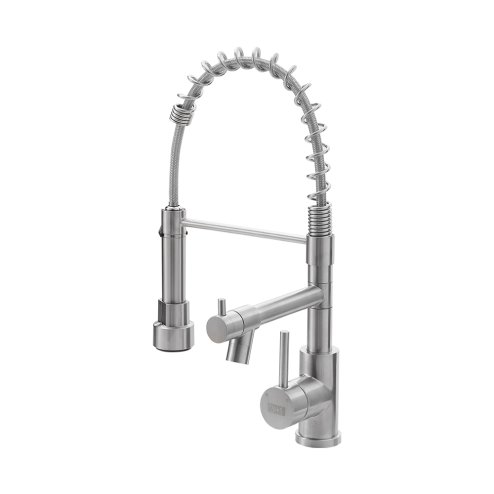 Living and Home Stainless Steel Kitchen Faucet with Pull Down Spring Spout and Pot Filler