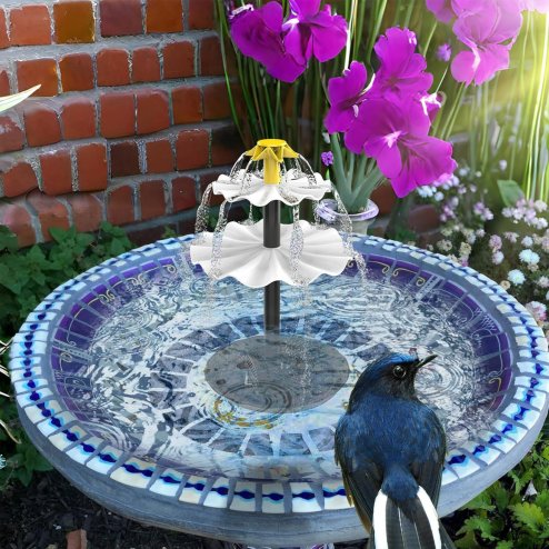 Living and Home 4W Solar Fountain Pump with Adjustable Solar Panel & 6 Nozzles