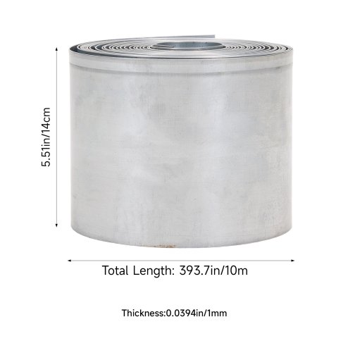 Living and Home 10m L x 14cm H Metal Garden Edging, Silver