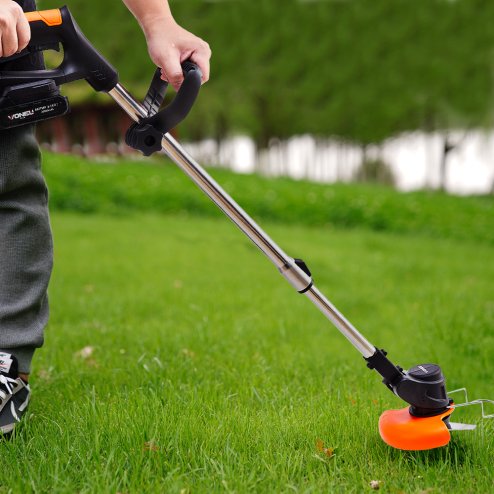 Living and Home Battery Powered Push Lawn Mower with Wheels