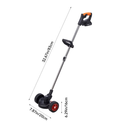 Living and Home Battery Powered Push Lawn Mower with Wheels