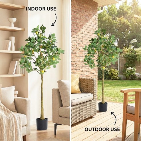 Living and Home 158cm Artificial Lemon Tree Potted Plant Home Decoration